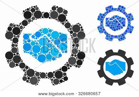 Smart Contract Setup Gear Mosaic For Smart Contract Setup Gear Icon Of Circle Elements In Various Si