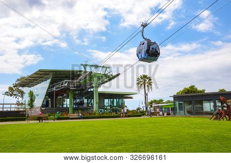 Funchal, Madeira, Portugal - Sep 10, 2019: Cable Car Station In The Madeiran Capital Connecting Func