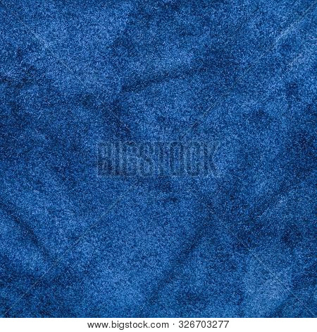 Textured Square Background From Blue Suede Close Up