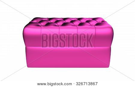 3d Render Of A Silk Royal Pillow With Golden Tussels Isolated On A White Background. Home Decor. Roy