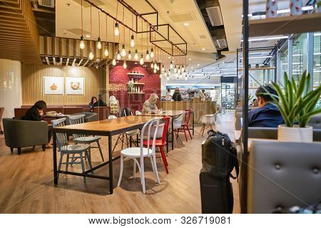 HONG KONG, CHINA - CIRCA JANUARY, 2019: interior shot of Pret a Manger. Pret a Manger is an international sandwich shop chain based in the United Kingdom.