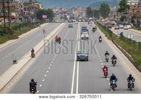 Ring Road Traffic In Kathmandu, Nepal