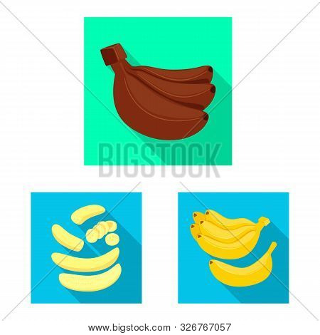 Vector Design Of Natural And Vegetarian Icon. Set Of Natural And Eating Stock Symbol For Web.