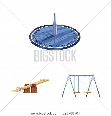 Vector Illustration Of Landscape And Park Logo. Set Of Landscape And Nature Stock Symbol For Web.