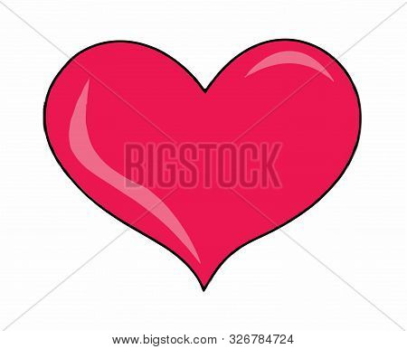 Red Heart Vector On White Background , Romancetic.