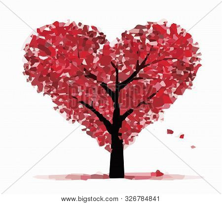 Red Heart Vector On White Background , Romantic.