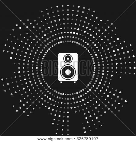 White Stereo Speaker Icon Isolated On Grey Background. Sound System Speakers. Music Icon. Musical Co