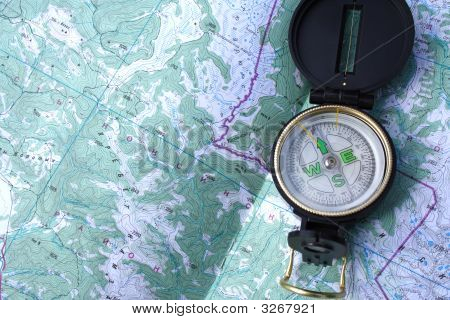 Kompas na mapě