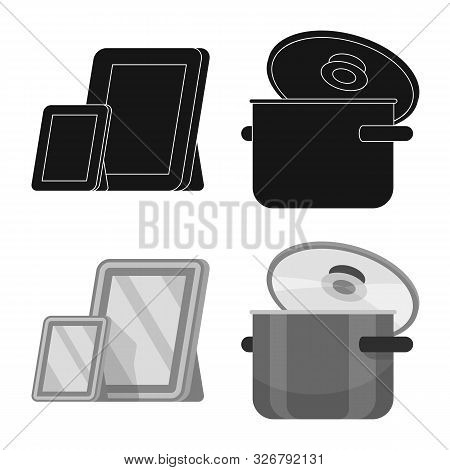 Isolated Object Of Comfort And Equipment Logo. Set Of Comfort And Furniture Vector Icon For Stock.
