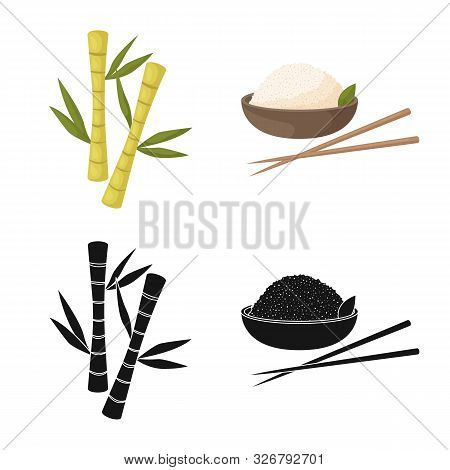 Vector Illustration Of Country And Asia Sign. Collection Of Country And Oriental Stock Vector Illust