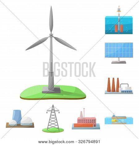 Vector Design Of Energy And Alternative Icon. Collection Of Energy And Development Vector Icon For S