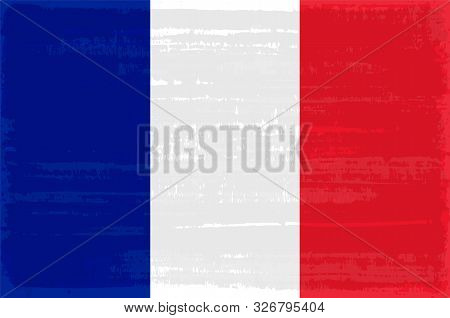 French National Flag Isolated Vector Illustration. Travel Map Design Graphic Element. Europe County 