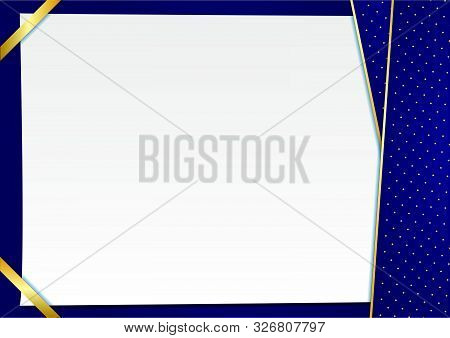 Blue Background With Gold Elegant Dot Vector Design