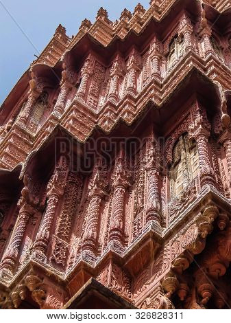 Bikaner, India - Circa March 2018. Traditional Architecture Of Bikaner.