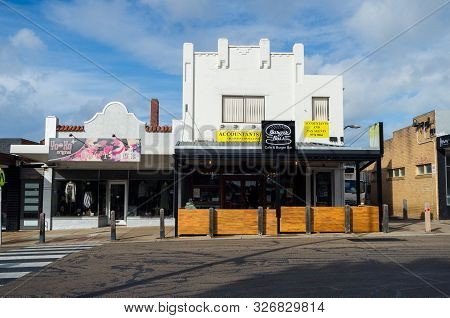 Melbourne, Australia - August 10, 2019: Shops On Station Street In Seaford, A Beachside Suburb In Th