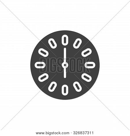 Six Oclock Vector Icon. Filled Flat Sign For Mobile Concept And Web Design. Round Clock Time Glyph I