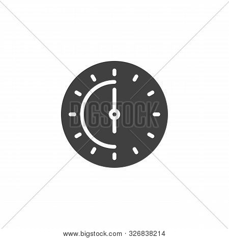 Six Oclock Vector Icon. Filled Flat Sign For Mobile Concept And Web Design. Clock Time Glyph Icon. S