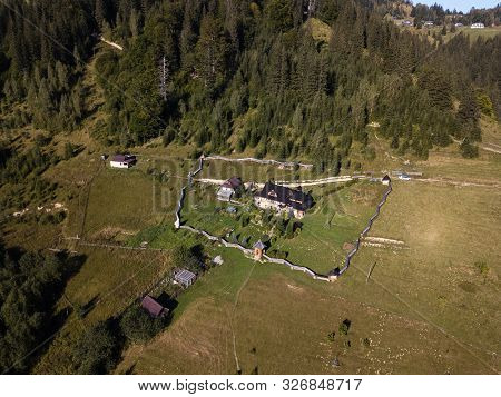Monastery Of The Transfiguration Of Our Lord Jesus Christ In Carpathian Village Dzembronia, Ukraine