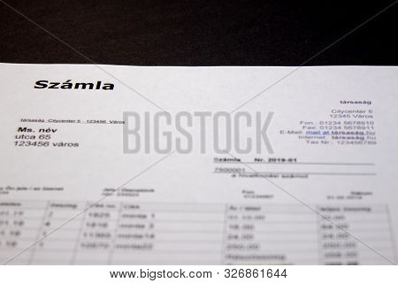 Invoice Templates Design In Minimal Style With Hungarian Text 