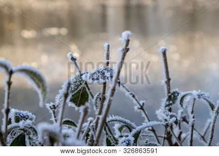View Of The Partially Frozen River 