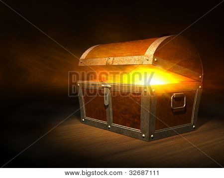 Old wooden treasure chest