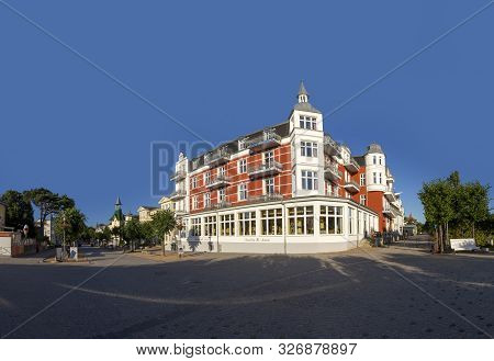 Zinnowitz, Germany - Aug 9, 2015:  Old Villa And Hotel In Zinnowitz, Usedom, Germany. The Promenade 