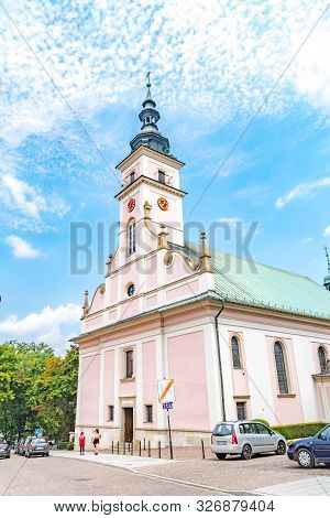 Wieliczka, Poland - July 27, 2019: Exterior Of The St. Klemens Church In Wieliczka‎.