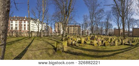 Old Historic Jewish Cemetery In Frankfurt At The So Called Judengasse