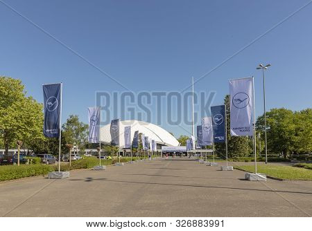 Frankfurt, Germany - May 8, 2018: The Concert And Congress Hall Jahrhunderthalle Frankfurt-hoechst. 