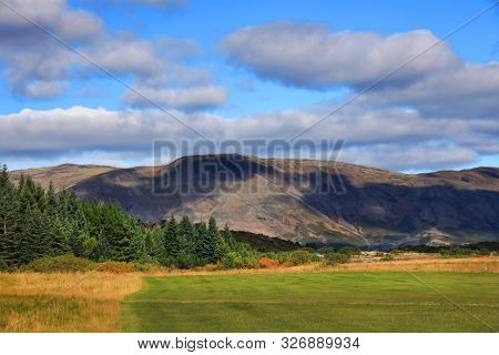 Late summer landscape in Pingvellir National Park, Iceland, Europe