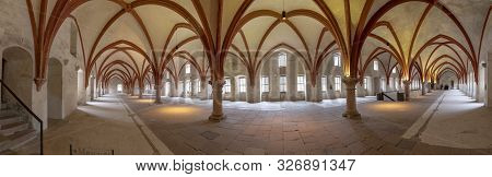 Eberbach, Germany - Dec 29, 2018: Dormitorium In The Abbey. Eberbach Abbey Is A Former Cistercian Mo