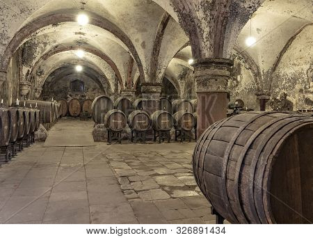 Eberbach, Germany - Dec 29, 2018: Old Vinery In Eberbach. The Abbey Is A Former Cistercian Monastery