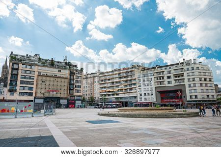 LIMOGES, FRANCE - May 8, 2018 : Street view of downtown in Limoges, France