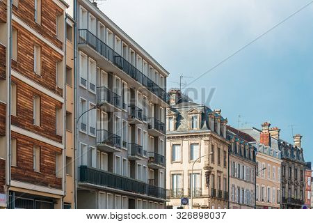 LIMOGES, FRANCE - May 8, 2018 : Antique building view in Old Town Limoges, France