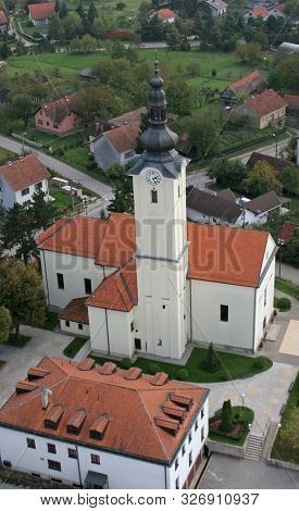 KLOSTAR IVANIC, CROATIA - JUNE 19, 2011: Church of the Assumption of the Virgin Mary in Klostar Ivanic, Croatia