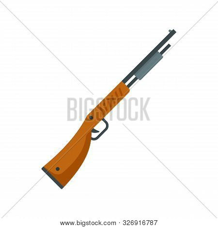 Police Shotgun Icon. Flat Illustration Of Police Shotgun Vector Icon For Web Design