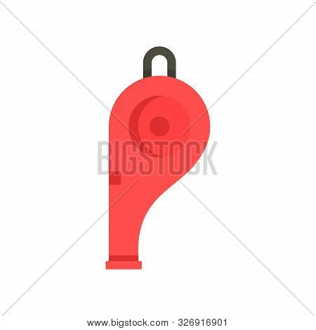 Police Whistle Icon. Flat Illustration Of Police Whistle Vector Icon For Web Design