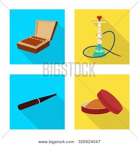 Vector Design Of Smoke And Statistics Symbol. Set Of Smoke And Stop Vector Icon For Stock.