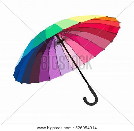 Color Umbrella Vector On White Background, Travel.