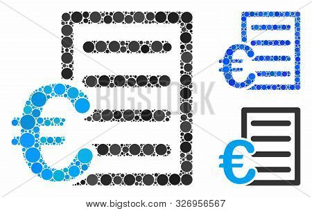 Euro Pricelist Composition Of Small Circles In Different Sizes And Color Hues, Based On Euro Priceli