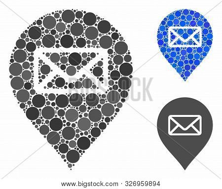 Post Office Marker Composition Of Circle Elements In Different Sizes And Color Hues, Based On Post O