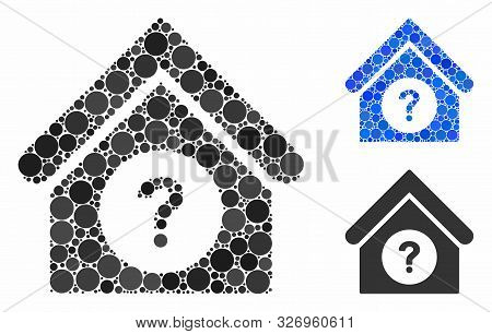 Status Building Mosaic Of Filled Circles In Variable Sizes And Color Tones, Based On Status Building