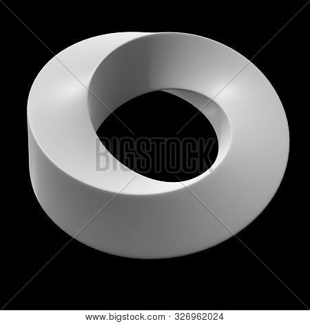 Mobius Strip Ring Sacred Geometry. Spatial Figure With Upturned Surfaces. Optical Illusion With Dual