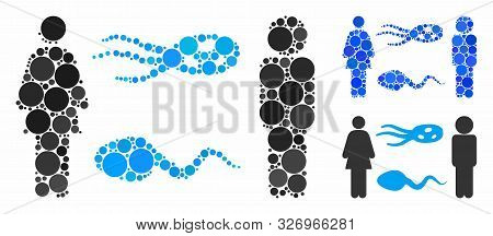 People Exchange Microbes Mosaic Of Filled Circles In Variable Sizes And Color Tints, Based On People