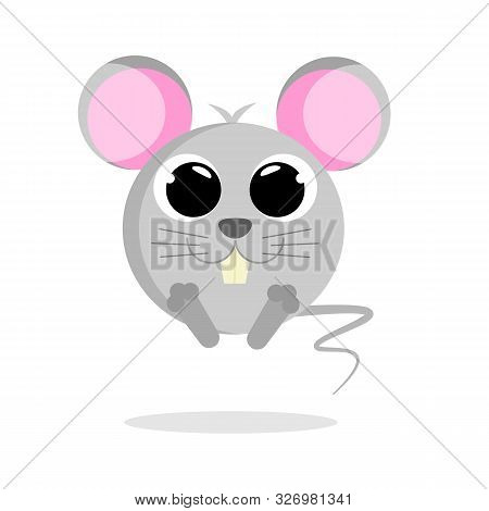 Cute Mouse In Flat Style Vector Image