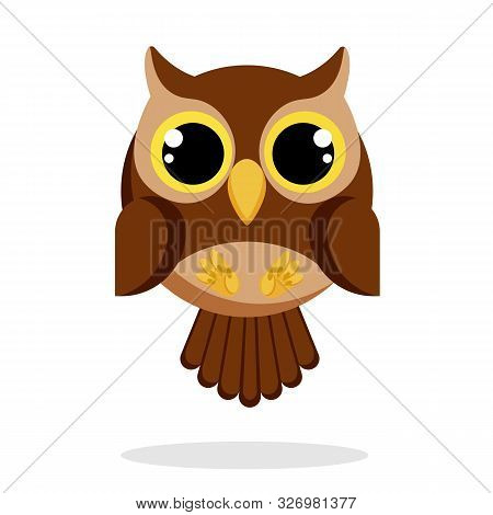Cute Owl In Flat Style Vector Image