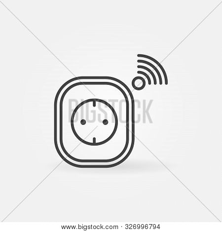 Smart Socket Vector Concept Icon Or Symbol In Thin Line Style