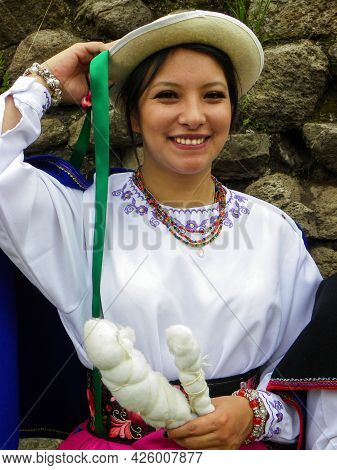 Chobshi, Azuay Province, Ecuador - June 20, 2021: Celebration Inti Raymi At Chobshi Archeological Si