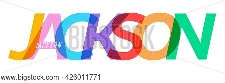 Jackson. The Name Of The City On A White Background. Vector Design Template For Poster, Postcard, Ba