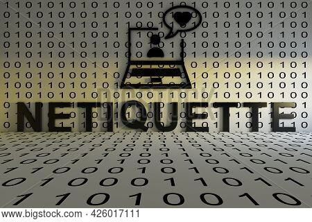 Netiquette Concept Text Sunlight 3d Render Illustration